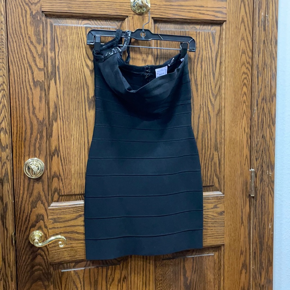 Herve Leger Black Bandage Mini Dress